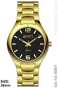 IP Gold Plated Stainless Steel Corporate Watch qa-1G-50MY
