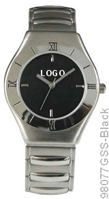 Stainless Steel Gents Custom Logo Watch 98077GSS-BLACK