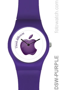 Special Promotions Swatch Style Rotating Disc Logo Watch DSW-PURPLE