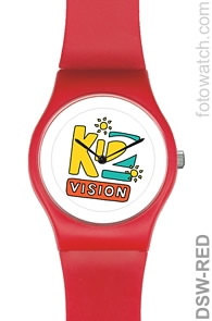 Special Promotions Swatch Style Rotating Disc Logo Watch DSW-RED