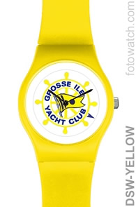 Special Promotions Swatch Style Rotating Disc Logo Watch DSW-YELLOW